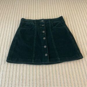 American Eagle Outfitters Forest Green Corduroy Mini Skirt - Size:4